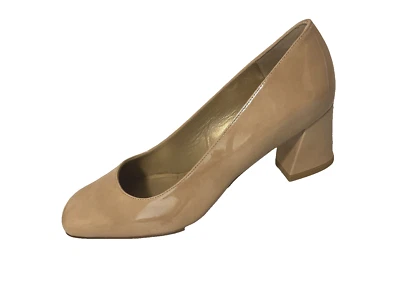 Zapatos Stuart Weitzman Nude Puntera Cuadrada Patente Pump Mary 8.5 Foto 1 de 4