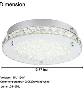 Led Crystal Chandelier 13inch Led Ceiling Light Fixtures Dimmable - Picture 1 of 2