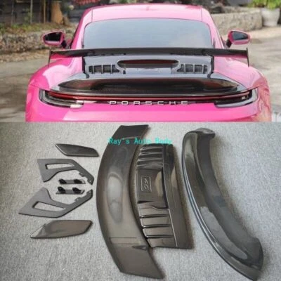 Fits For Porsche 911 992 Carrera Carbon Fiber Rear Trunk Spoiler Wing GT3 Style - Image 1 of 4