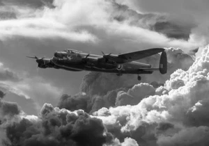 Avro Lancaster 2017 arte nariz blanco y negro nubes lienzo impresiones varios tamaños  - Imagen 1 de 1
