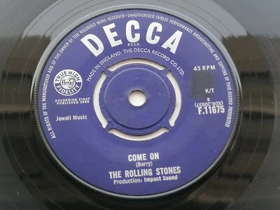 THE ROLLING STONES  ORIGINAL 1963 U.K. 45    COME ON   STONES 1ST 45 - Image 1 of 4