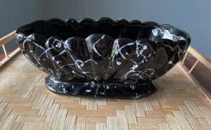 Vintage schwarz weiß Spritz Keramik Deko Schale Übertopf MCM einfarbig - Bild 1 von 6