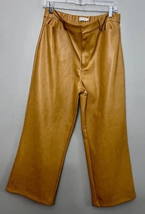 Pantaloni Anthropologie Avec Les Filles in ecopelle colore cammello nuovi senza etichette taglia large - Foto 1 di 8