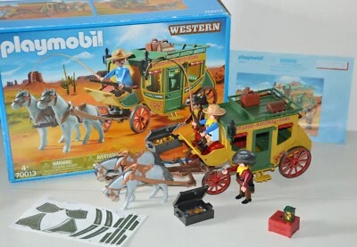 DILIGENCE ST LOUIS NATIONAL BANK jouet PLAYMOBIL Western 70013 + lanterne - Photo 1/4