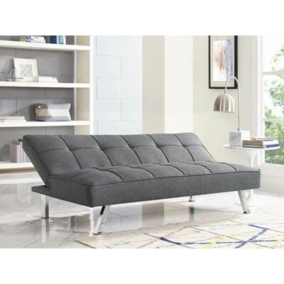 Corwin Charcoal Tufted Convertible Sofa Futon Twin Size Mattress 66.1" - Image 1 of 4