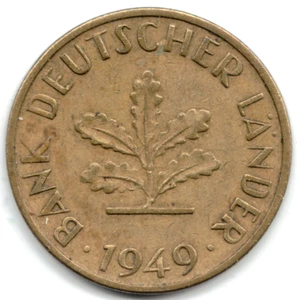 1949 J TEN PFENNIG FROM GERMANY ~ YOU GRADE IT ~ PLEASE SEE THE SCAN stk g-11 - Picture 1 of 4