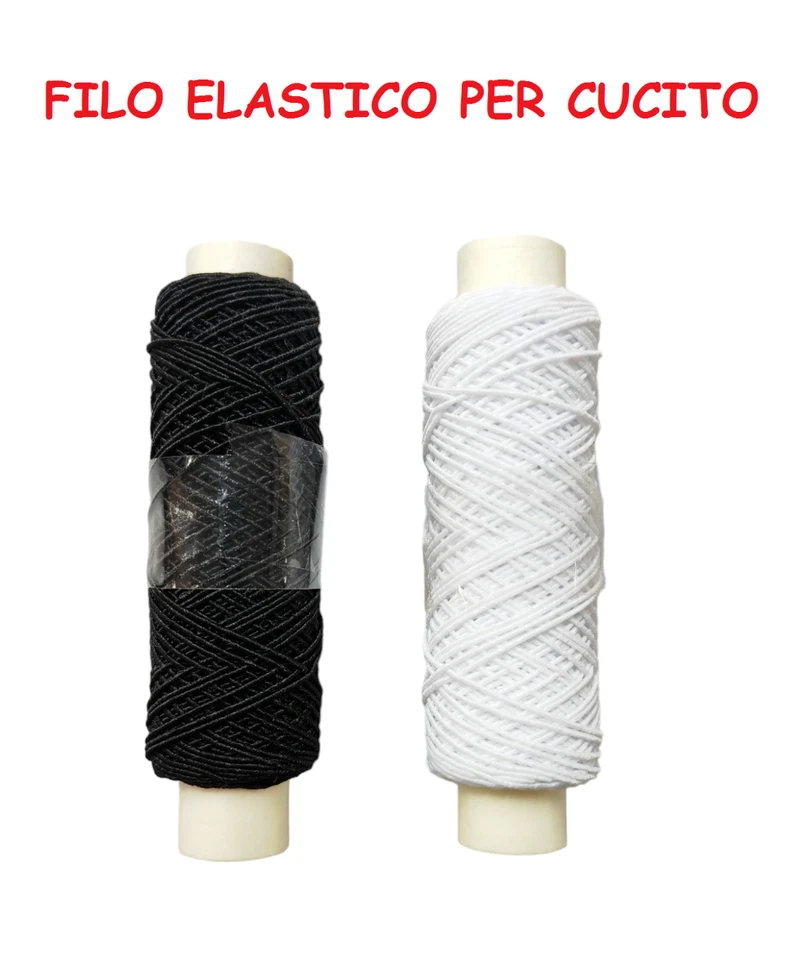 2 SPOLETTE da 30 metri cadauna di Filo Elastico per Cucire - Immagine 1 di 1