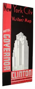 New York City A Visitor's Map Hotel Governor Clinton. 1936. - Imagen 1 de 4