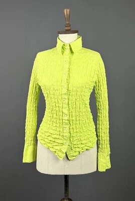 Blusa NOLITA verde acolchoada texturizada designer gola alta manga longa tamanho 44 - Imagem 1 de 4