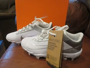 NEW Boys White & Grey Nike Vapor Edge Shark 2 Football Cleats, 1.5 - Picture 1 of 3