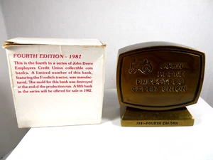 vintage Banthrico John Deere Employees Credit Union coin bank Froelich tractor - Picture 1 of 13
