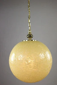 Vintage Pendant Glass Globe Ball Lamp Doria Old Stock Chain Hanging  - Picture 1 of 11