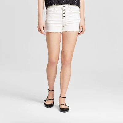 NWT Women's High-rise Shorts - Mossimo™ White Button Fly - Image 1 of 3
