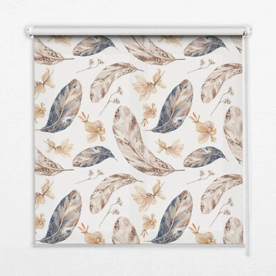 Seitenzugrollo Lichtdurchlässig Für Fenster Schnurzug Sonnenschutz Blätter - Bild 1 von 4