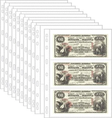 20 Sheets Currency Pages for Paper Money Collection - 3 Pockets Currency Sleeves - Image 1 of 4