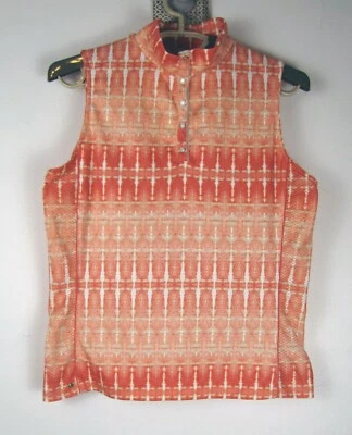 TAIL TECH 高尔夫女式小号橙色弹力无袖背心 — 第 1/3 张图片