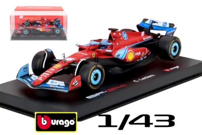 Ferrari SF-24 Miami 2024 Charles Leclerc 1/43 Burago con pilota e vetrina - Immagine 1 di 2