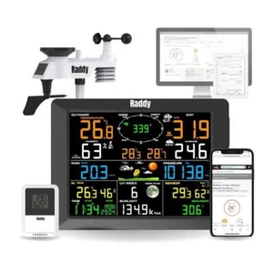 Raddy WF-100C Professionelle Wetterstation mit externen Sensor-, Thermometer- - Bild 1 von 9