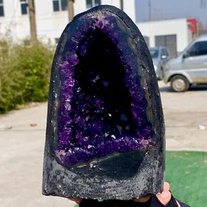 Ametista naturale 6,23 libbre geode quarzo cristallo a grappolo esemplare guarigione - Foto 1 di 19