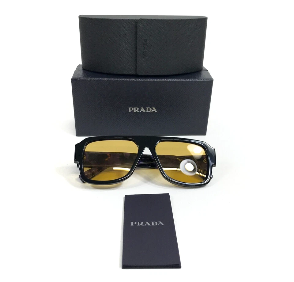 Gafas de sol Prada SPR22Y 1AB-0B7 marco de mármol violeta negro con lentes amarillas claras Foto 1 de 4