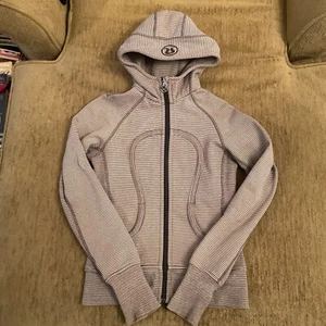 Felpa con cappuccio Lululemon Scuba Donna 4 Grigio Cerniera Piena Giacca Fori - Foto 1 di 13
