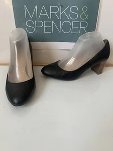 Marks and Spencer Slip On Leather Shoes Size UK 5 EU 38  in Black - Picture 1 of 12