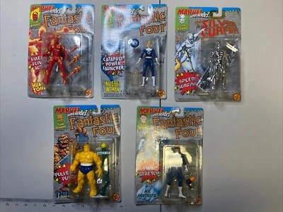 Marvel Super Heroes 1992 Fantastic Four Human Torch Thing Mr Fantastic Silver Su - Image 1 of 4