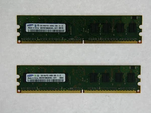 M378T2863EHS-CF7 2GB 2X1GB 1Rx8-PC2-6400U-666-12-ZZ 240pin DIMM DESKTOP Samsung - Picture 1 of 1