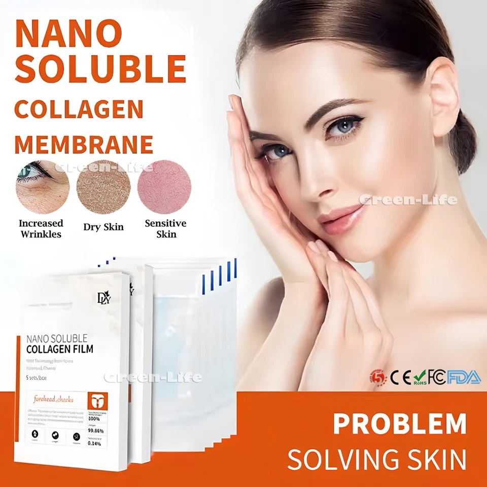 Hydrolyzed Nano Collagen Film Face Mask Soluble Face Moisturizing Brightening - Image 1 of 4
