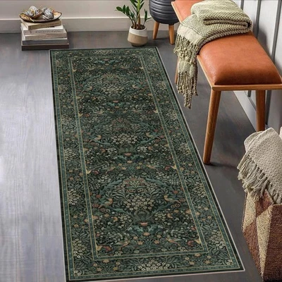 Alfombra de área lavable floral 2x6 alfombras de corredor suaves para sala de estar, vintage Boho H... Foto 1 de 4