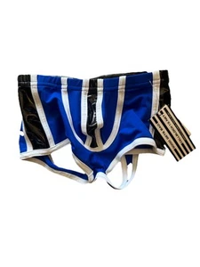 Cellblock 13 Deviant Lace-Up Jock Trunk Jockstrap Black Blue White Small S - Picture 1 of 2