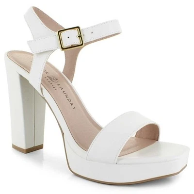 Chinese Laundry Women 10 M White Smooth Alanah Strappy Block Heels NIB YU4 - Image 1 of 4