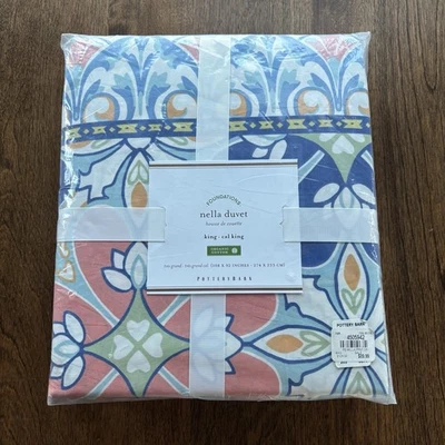 Pottery Barn Nella Duvet Cover King/Cal King 108x92" 100% Organic Cotton HTF New - Image 1 of 4