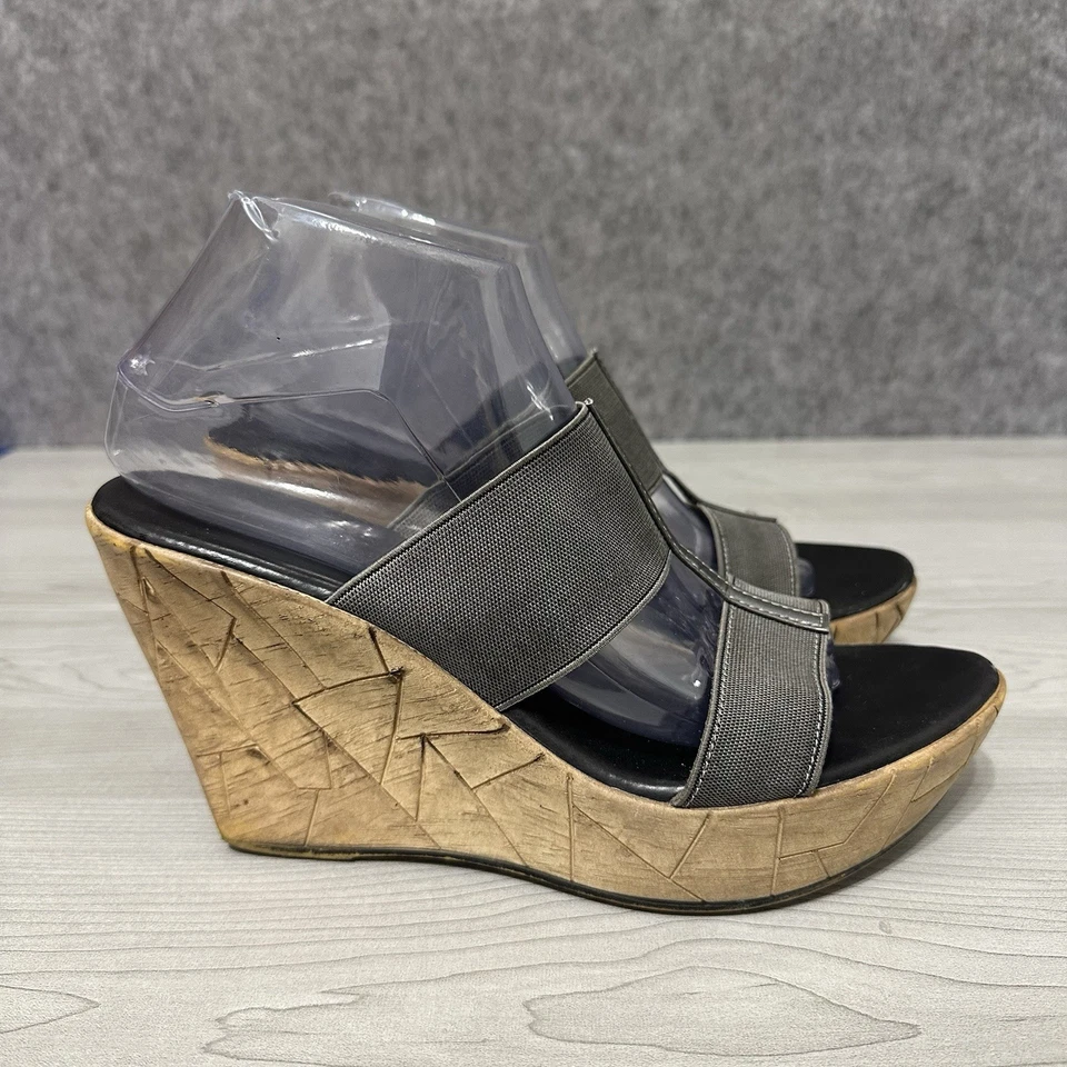 Sandalias de cuña con correa elástica grises zapateros italianos para mujer talla 11 EU 41 Foto 1 de 4