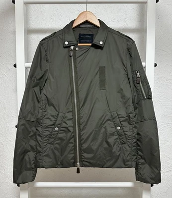 AllSaints Men’s Military Jacket Asymmetric Zip Nylon Green Size S Japanese - Image 1 of 4