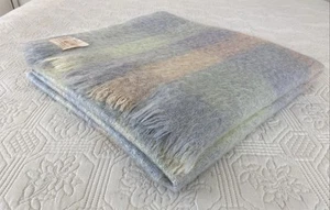Vintage Craig Na Creidhe Colourful Check Pure Mohair Throw Blanket 170cm x 120cm - Picture 1 of 17