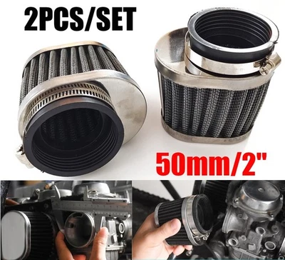 2*Filtro de aire de motocicleta 50 mm filtros de aire del motor aptos para limpiador de carburador de motocross Foto 1 de 4