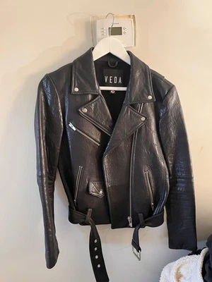 Chaqueta de motociclista JAYNE de cuero Veda Lambs talla S Foto 1 de 4