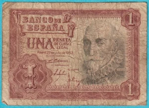 SPAIN 1 PESETA 22 . 7 . 1953  P 144  A7207265 - Picture 1 of 2