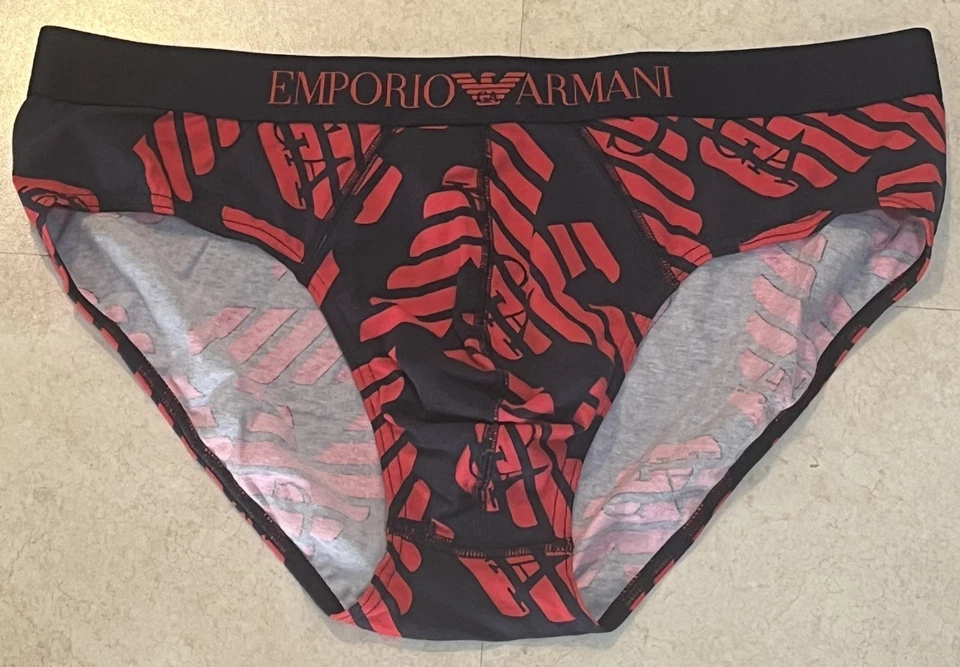 Calzoncillo elástico de algodón con estampado de águila EMPORIO ARMANI GA - XLarge, rojo Foto 1 de 1