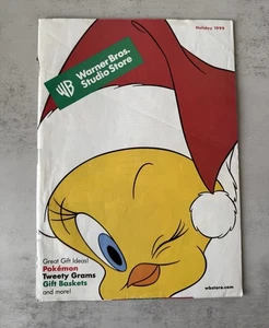 Warner Bros Studio Store 1999 Holiday Catalog Santa Hat Tweety Bird Cover - Foto 1 di 5
