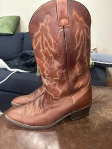 Vintage Dan Post Marlboro Cowboy Boots P2551 Mens 10.5 EW Soft Leather USA - Picture 1 of 24