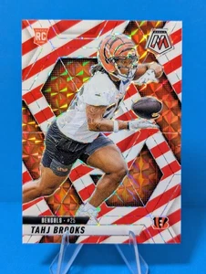 2025 Panini Mosaic Red White Stripe Prizm #400 Thaj Brooks RC Bengals  - Picture 1 of 2