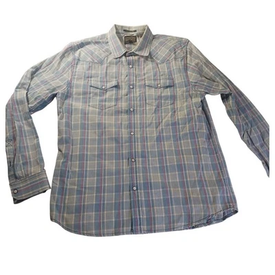 Camisa a Presión Tercera y Ejército a Cuadros Perla Para Hombre L Western Rodeo Vaquero Informal Retro Foto 1 de 4