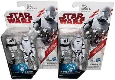 Star Wars FIRST ORDER FLAMETROOPER 3.75" Figure LOT of 2 Force Link - Image 1 of 4