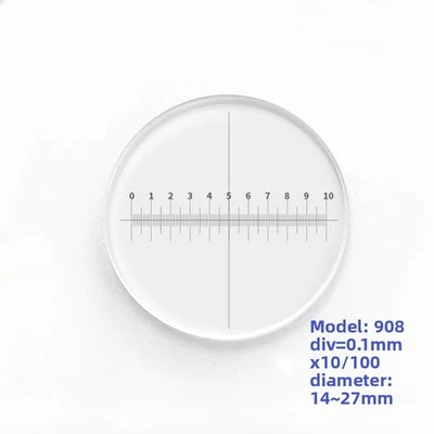 Микрометр калибровочный перекрестный D.14-27 мм 0,1 мм для окуляра микроскопа - Изображение 1 из 4