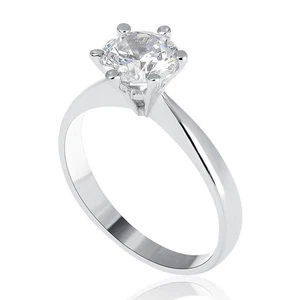 1/2 Karat G/SI1-SI2 natürlicher Diamant Verlobungsring Rundschliff 14K Weißgold - Bild 1 von 10