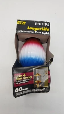 Vintage Philips Post Light Bulb Patriotic NOS. 60 Watt. 4th Of July. - Image 1 of 4