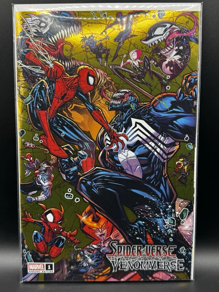 Spider-Verse vs Venomverse #1 Jonboy Meyers LÁMINA DORADA Año en Marvel '25 LTD 300 Foto 1 de 1