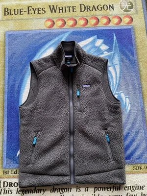 Patagonia Deep Pile Sherpa Fleece Gray Full Zip Vest Men’s Lrg Retro-X WORN 1x! - Image 1 of 4